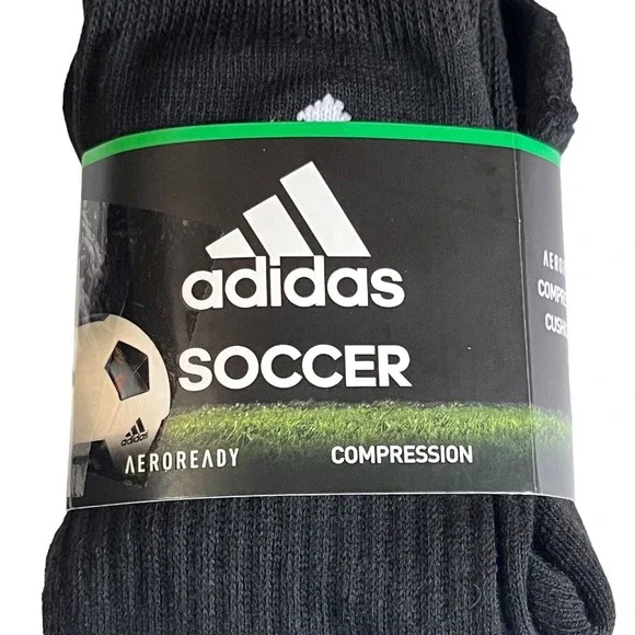 adidas Soccer Aeroready Socks Men’s XS Black Compression Sports Running - Picture 2 of 6